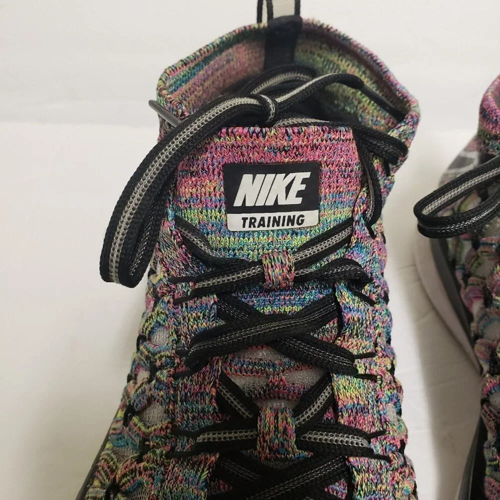 Nike Train sz 7 Ultrafast Flyknit Volt multi colors pink blue white Mens